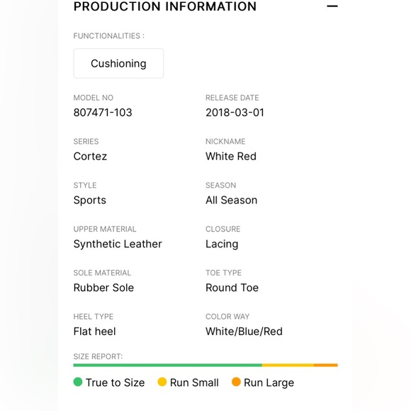 ⭐️HP⭐️ Nike Classic Cortez Leather 'White Red' 807471-103 Women’s Size 6 NWOB - Picture 8 of 8